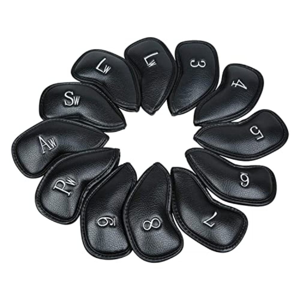 sports 12pcs Thick Synthetic Leather Golf Iron Head Covers Set Headcover Fit All